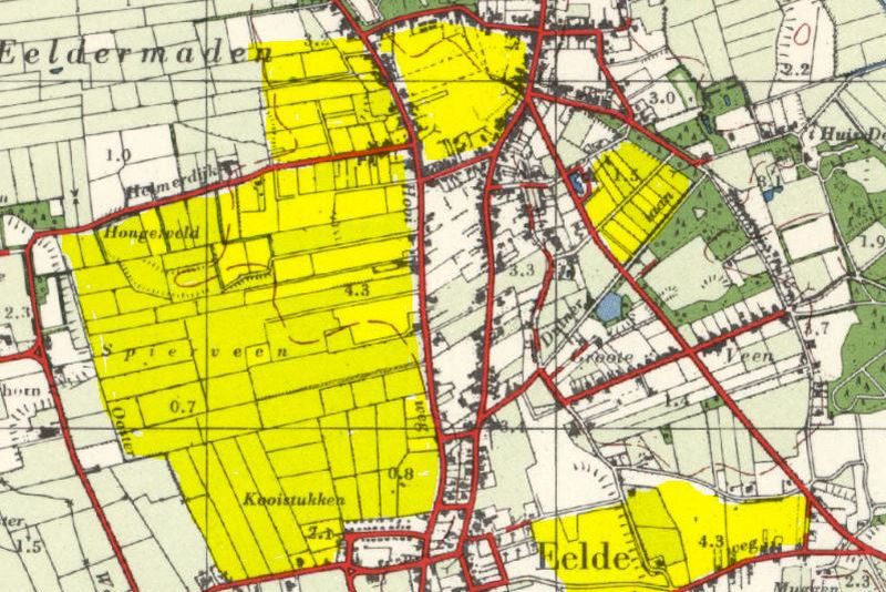 De nieuwe wijken in het dorp met uitzondering van de wijk Ter Borch